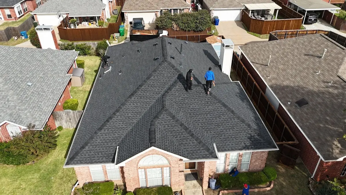 Slate & Tile Roof Repair work in progress on a McCook property